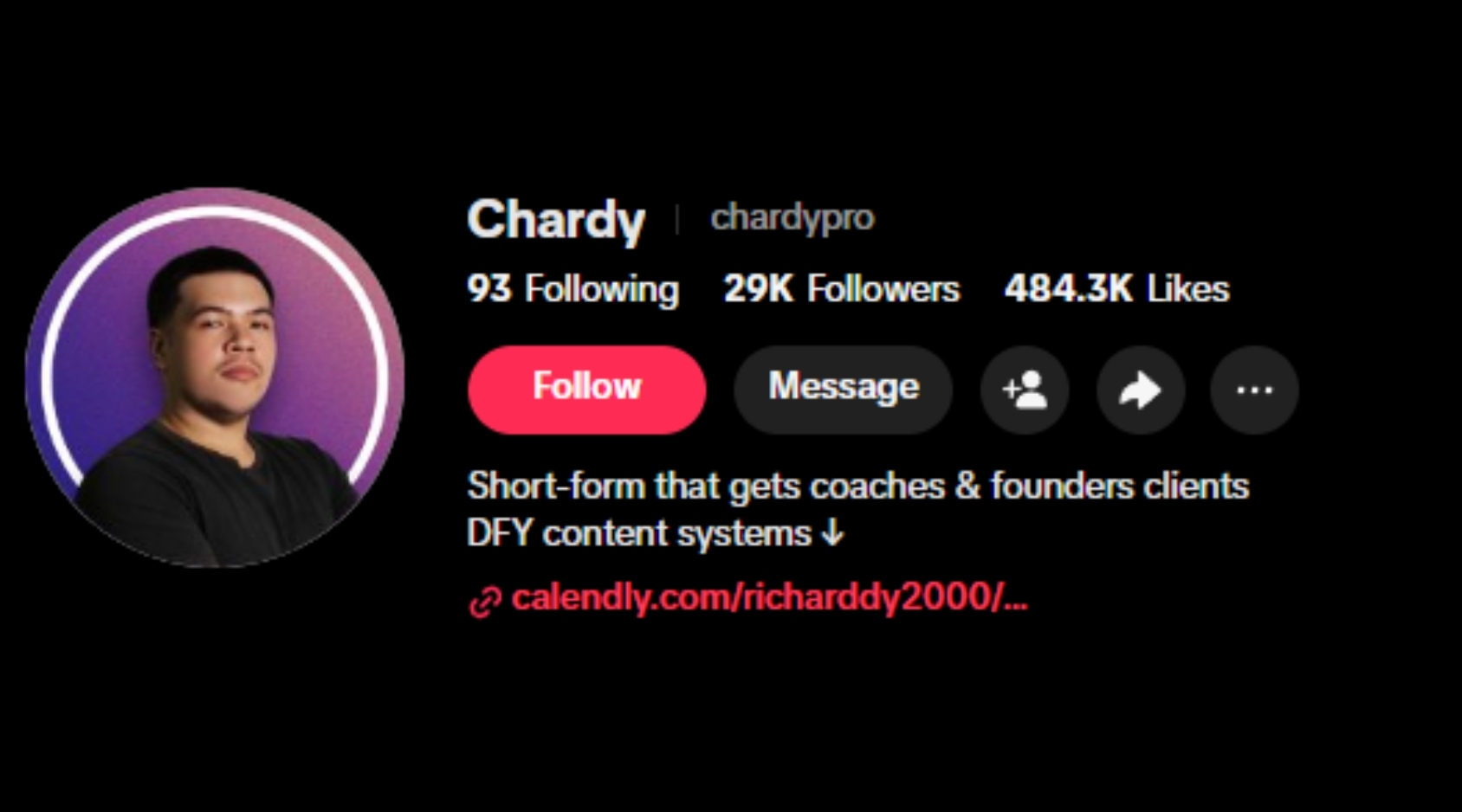 TikTok profile grown to 29K followers